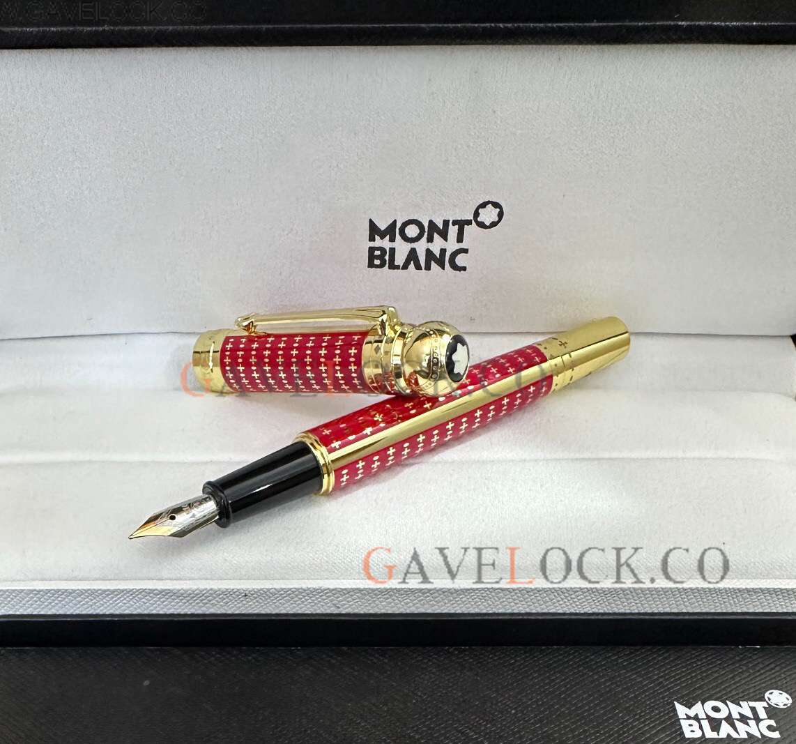 Copy Montblanc Joseph II. Limited Edition Fountain Pen Gold and Red